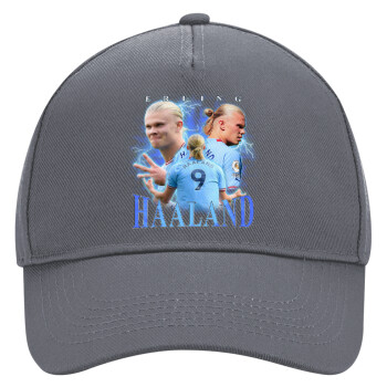 Erling Haaland, Ultimate Adult Hat Grey, (100% COTTON DRILL, ADULT, UNISEX, ONE SIZE)