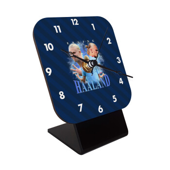 Erling Haaland, Quartz Wooden table clock with hands (10cm)