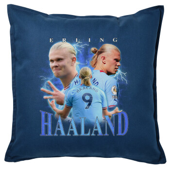 Erling Haaland, Sofa cushion Blue 50x50cm includes filling