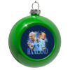 Green Christmas tree ornament bauble 8cm