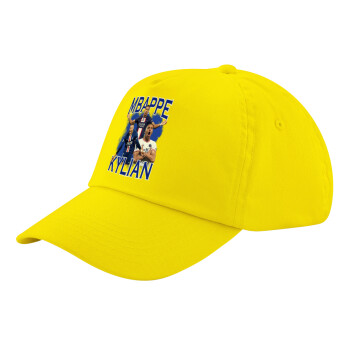 Kylian Mbappé, Child's Baseball Cap, 100% Cotton Twill, Yellow (COTTON, CHILD, UNISEX, ONE SIZE)