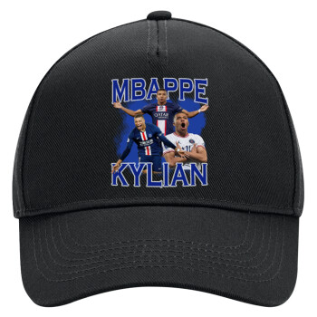 Kylian Mbappé, Adult Ultimate Hat BLACK, (100% COTTON DRILL, ADULT, UNISEX, ONE SIZE)