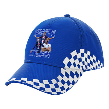 Kylian Mbappé, Adult Ultimate BLUE RACING Cap, (100% COTTON DRILL, ADULT, UNISEX, ONE SIZE)