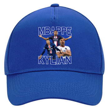 Kylian Mbappé, Ultimate Adult Hat BLUE, (100% COTTON DRILL, ADULT, UNISEX, ONE SIZE)