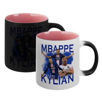 Kylian mbappe, Κούπα Μαγική εσωτερικό ΡΟΖ, κεραμική 330ml που αλλάζει χρώμα με το ζεστό ρόφημα