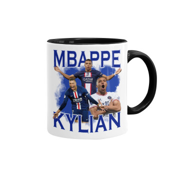 Kylian Mbappé, Mug colored black, ceramic, 330ml