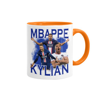 Kylian mbappe, Κούπα χρωματιστή πορτοκαλί, κεραμική, 330ml