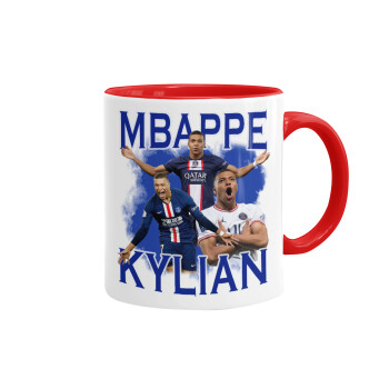 Kylian Mbappé, Mug colored red, ceramic, 330ml