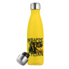 Yellow Stainless Steel Metallic Thermos, double-walled, 500ml