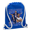 Backpack pouch GYMBAG Blue, with pocket (40x48cm) & thick cords