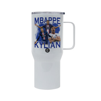 Kylian Mbappé, Mega Stainless steel Tumbler with lid, double wall 750L