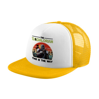 The Dadalorian, Καπέλο Ενηλίκων Soft Trucker με Δίχτυ Κίτρινο/White (POLYESTER, ΕΝΗΛΙΚΩΝ, UNISEX, ONE SIZE)