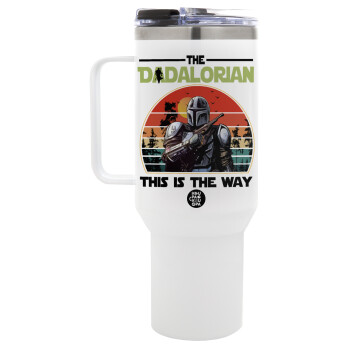 The Dadalorian, Mega Stainless steel Tumbler with lid, double wall 1,2L