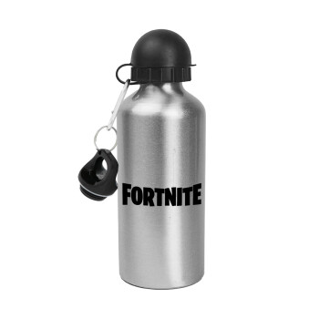 Fortnite landscape, Metallic water jug, Silver, aluminum 500ml