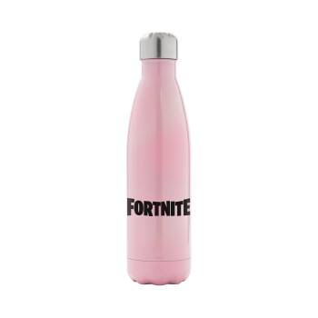 Fortnite landscape, Metal mug thermos Pink Iridiscent (Stainless steel), double wall, 500ml