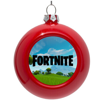 Fortnite landscape, Στολίδι Χριστουγεννιάτικη μπάλα δένδρου Κόκκινη 8cm