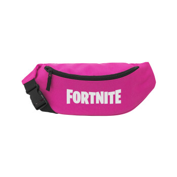 Fortnite landscape, Unisex τσαντάκι μέσης (μπανάνα) χρώματος ΡΟΖ με 2 τσέπες