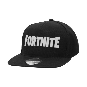 Fortnite landscape, Adult Flat Snapback Hat Black, (100% COTTON TWILL, ADULT, UNISEX, ONE SIZE)