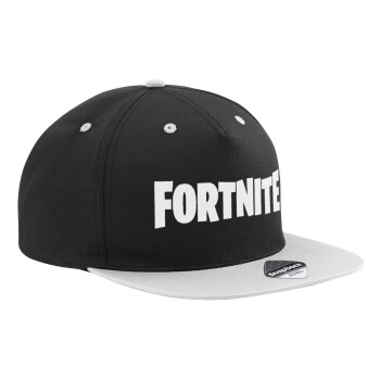 Fortnite landscape, Adult Flat Snapback Hat Black/Grey, (100% COTTON TWILL, ADULT, UNISEX, ONE SIZE)