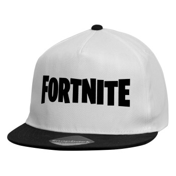 Fortnite landscape, Καπέλο παιδικό Flat Snapback, Λευκό (100% ΒΑΜΒΑΚΕΡΟ, ΠΑΙΔΙΚΟ, UNISEX, ONE SIZE)