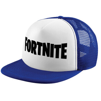 Fortnite landscape, Child's Soft Trucker Hat with Blue/White Mesh (POLYESTER, CHILD, ONE SIZE)