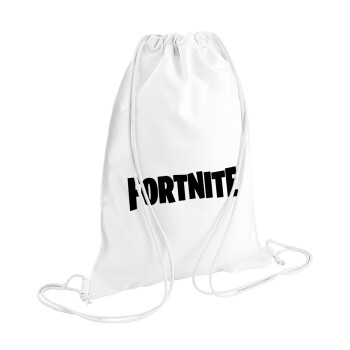 Fortnite landscape, Backpack pouch GYMBAG white (28x40cm)