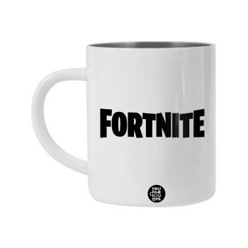 Fortnite landscape, Λευκή Ανοξείδωτη Μεταλλική Κούπα 450ml - Διπλού Τοιχώματος 