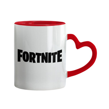 Fortnite landscape, Mug heart red handle, ceramic, 330ml
