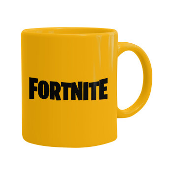 Fortnite landscape, Ceramic coffee mug yellow, 330ml (1pcs)