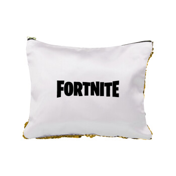 Fortnite landscape, Sequin Gold Pouch Cosmetic Bag