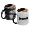 Color changing magic Mug, ceramic, 330ml when adding hot liquid inside, the black colour desappears (1 pcs)