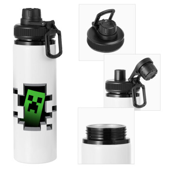 Minecraft creeper, Metal water bottle with safety cap, aluminum 850ml