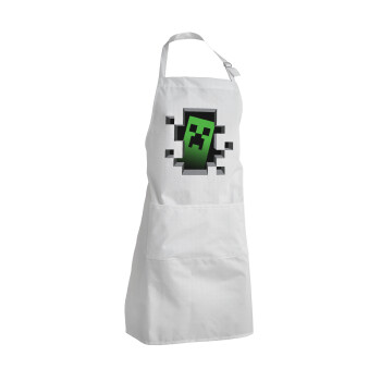 Minecraft creeper, Adult Chef Apron (with sliders and 2 pockets)