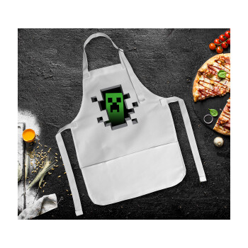 Minecraft creeper, Ποδιά Σεφ Ολόσωμη Παιδική (με ρυθμιστικά και 2 τσέπες)