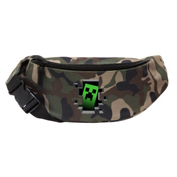 Minecraft creeper, Unisex waist bag (banana) in Jungle camouflage color with 2 pockets