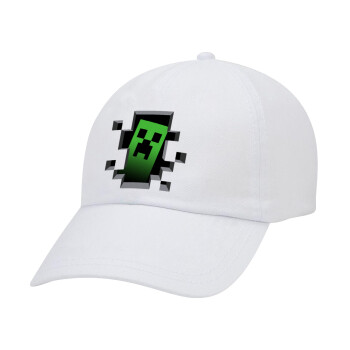 Minecraft creeper, Καπέλο Ενηλίκων Baseball Λευκό 5-φύλλο (POLYESTER, ΕΝΗΛΙΚΩΝ, UNISEX, ONE SIZE)