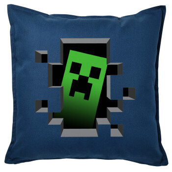 Minecraft creeper, Sofa cushion Blue 50x50cm includes filling