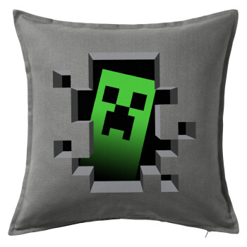 Minecraft creeper, Sofa cushion Grey 50x50cm includes filling