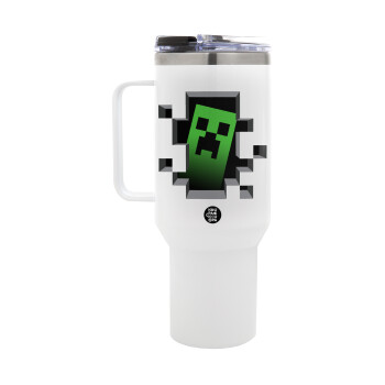 Minecraft creeper, Mega Stainless steel Tumbler with lid, double wall 1,2L