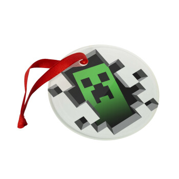 Minecraft creeper, Christmas ornament glass 9cm