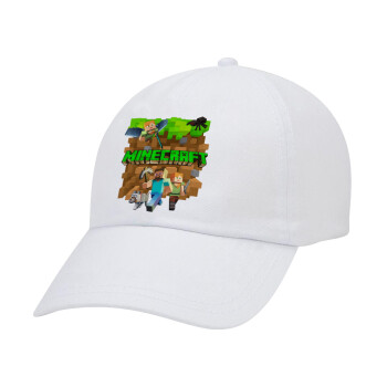 Minecraft characters, Καπέλο Ενηλίκων Baseball Λευκό 5-φύλλο (POLYESTER, ΕΝΗΛΙΚΩΝ, UNISEX, ONE SIZE)