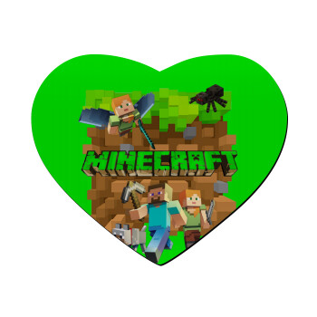 Minecraft characters, Mousepad heart 23x20cm