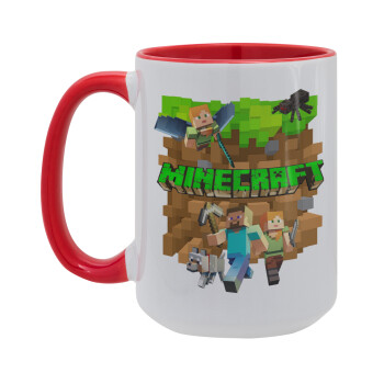 Minecraft characters, Κούπα Mega 15oz, κεραμική Κόκκινη, 450ml