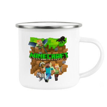 Minecraft characters, Metallic enamel cup white 360ml