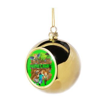 Minecraft characters, Golden Christmas tree ball ornament 8cm