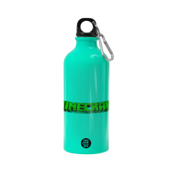 Minecraft logo green, Water bottle 600ml