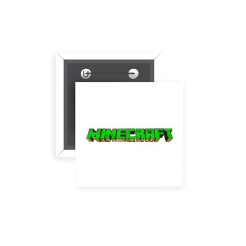 Minecraft logo green, Κονκάρδα παραμάνα τετράγωνη 5x5cm