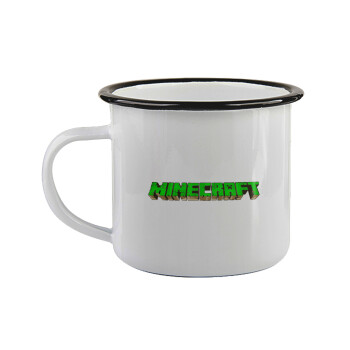 Minecraft logo green, Κούπα εμαγιέ με μαύρο χείλος 360ml