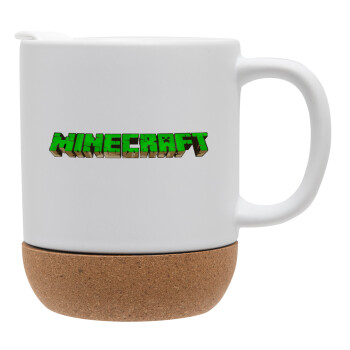 Minecraft logo green, Ceramic coffee mug Cork (MAT), 330ml (1pcs)