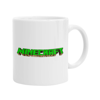 Minecraft logo green, Ceramic coffee mug, 330ml (1pcs)
